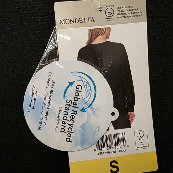 Mondetta Scubs Crewneck Black Top Size Small NWT - Picture 3 of 8
